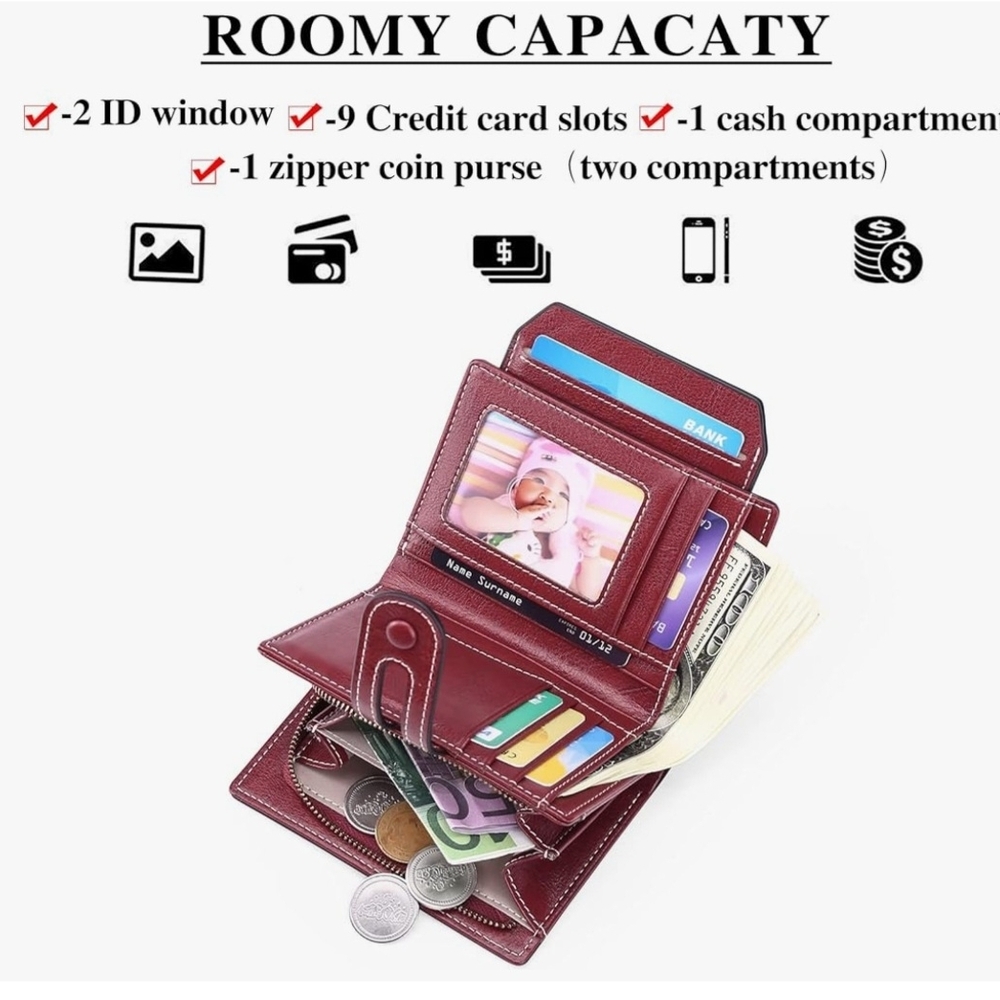 3 for $10 - Leather RFID Wallet with Multiple Compartments